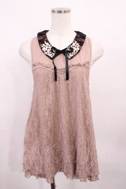 画像1: axes femme / パール使いトップス M ピンク H-26-01-30-1026-AX-TO-NS-ZH