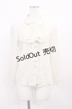 画像1: Blue rouge / ジャボ付きブラウス Free 生成り H-26-01-30-1027-CA-BL-NS-ZH