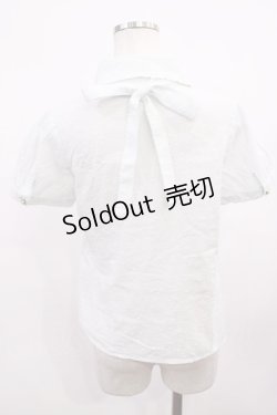 画像2: Blue rouge / ジャボ付きブラウス Free サックス H-26-01-30-1028-CA-BL-NS-ZH