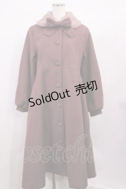 画像1: m petit by misako / AM*リボンコート M ダークピンク H-26-01-30-1034-LO-JA-NS-ZH