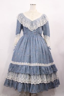 画像1: Innocent World / トワルドジュイ アニバーサリードレス M ブルー×生成/Blue×Beige H-26-01-30-1043-IW-OP-NS-ZH