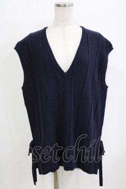 画像1: an another angelus / 細ケーブルニットベスト Free NAVY H-26-01-30-058-CA-TO-NS-ZH