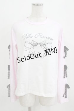 画像1: majoretty / まきちゃん/リボンTシャツ M ピンク H-26-01-30-061-GO-TS-NS-ZH