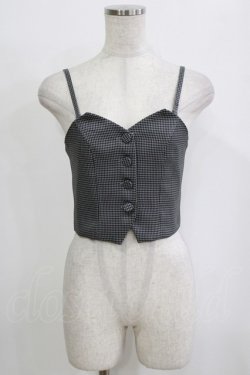 画像1: an another angelus / ミニチェックビスチェ サイズ2 GRAY×BK H-26-01-30-063-CA-TO-NS-ZH