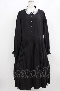 画像1: m petit by misako / AM*レースエリプリーツワンピース 4L ブラック H-26-01-30-011-LO-OP-NS-ZH