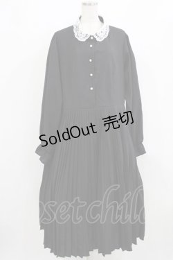 画像1: m petit by misako / AM*レースエリプリーツワンピース 4L ブラック H-26-01-30-011-LO-OP-NS-ZH