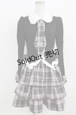 画像1: Ank Rouge / ラフォーレ原宿店限定/お姫様ネクタイワンピース M ブラック/ピンク H-26-01-30-019-CA-OP-NS-ZH