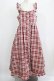 画像1: FLC / 皆方由衣コラボ/チェックフリルジャンパースカート 4L レッド H-26-01-30-003-LO-OP-NS-ZH (1)