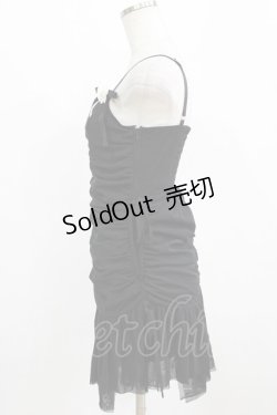 画像2: Me roir / ギャザーチュールキャミワンピース M ブラック H-26-01-30-024-GO-OP-NS-ZH