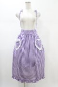 Nile Perch / ギンガムチェックサスペンダースカート  パープル H-26-02-01-1033-LO-SK-KB-ZH