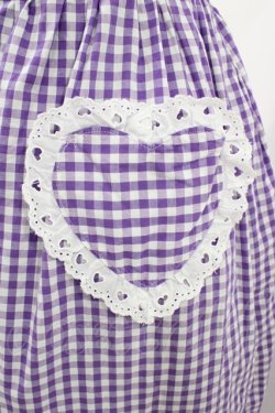 画像3: Nile Perch / ギンガムチェックサスペンダースカート  パープル H-26-02-01-1033-LO-SK-KB-ZH