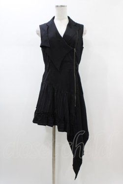 画像1: BPN / ストライプ切替ロングZIPベスト  ブラック H-26-02-01-1038-GO-TO-KB-ZH