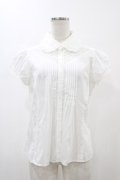 Emily Temple cute / レース切替ピンタックパフブラウス  ホワイト H-26-02-01-1041-ET-BL-KB-ZH