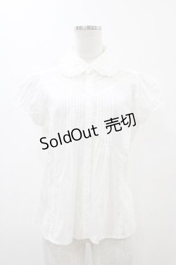 画像1: Emily Temple cute / レース切替ピンタックパフブラウス  ホワイト H-26-02-01-1041-ET-BL-KB-ZH