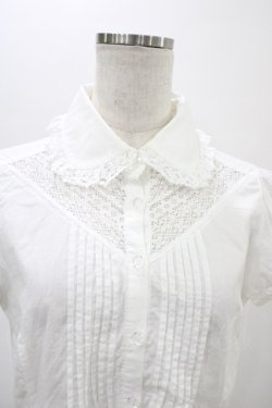 画像3: Emily Temple cute / レース切替ピンタックパフブラウス  ホワイト H-26-02-01-1041-ET-BL-KB-ZH