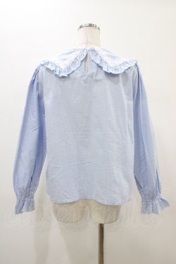 画像2: Nile Perch / ギンガムチェックブラウス  サックス H-26-02-01-1048-LO-BL-KB-ZH