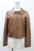 Emily Temple cute / スカラップレザージャケット  ブラウン H-26-02-01-1053-ET-JA-KB-ZH
