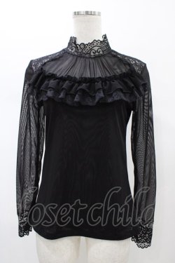 画像1: MR corset / レースフリルトップス  ブラック H-26-02-01-1055-PU-TO-KB-ZH