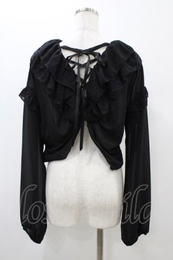 画像2: MR corset / レースフリルシフォンボレロ  ブラック H-26-02-01-1057-PU-TO-KB-ZH