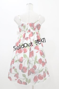 画像2: MILK / タランチェリースリップドレス  ホワイト×レッドチェリー H-26-02-01-1019-ML-OP-KB-ZH