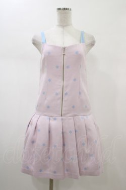 画像1: MILK / アスタリスクジャンパースカート  ベビーピンク×サックス H-26-02-01-1027-ML-OP-KB-ZH