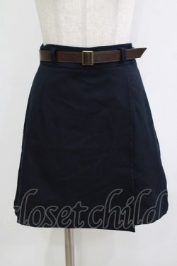 画像1: Fi.n.t / ベルト付きラップスカパン Free NAVY H-26-02-02-032-CA-SK-NS-ZH