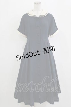 画像1: an another angelus / パイピング使いダブルクレリック衿ワンピース Free NAVY H-26-02-02-039-CA-OP-NS-ZH