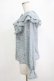 画像2: an another angelus / フレンチローズ柄ラッフルカラーブラウス Free L/BLUE×WH H-26-02-02-042-CA-BL-NS-ZH (2)