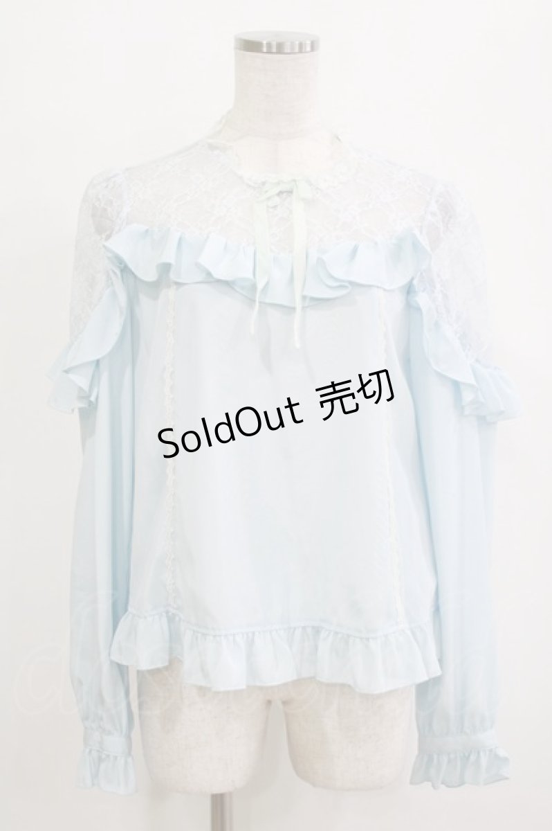 画像1: Angelic Pretty / Lacy Frillブラウス Free サックス H-26-02-02-045-AP-BL-NS-ZH (1)