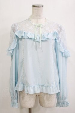 画像1: Angelic Pretty / Lacy Frillブラウス Free サックス H-26-02-02-045-AP-BL-NS-ZH