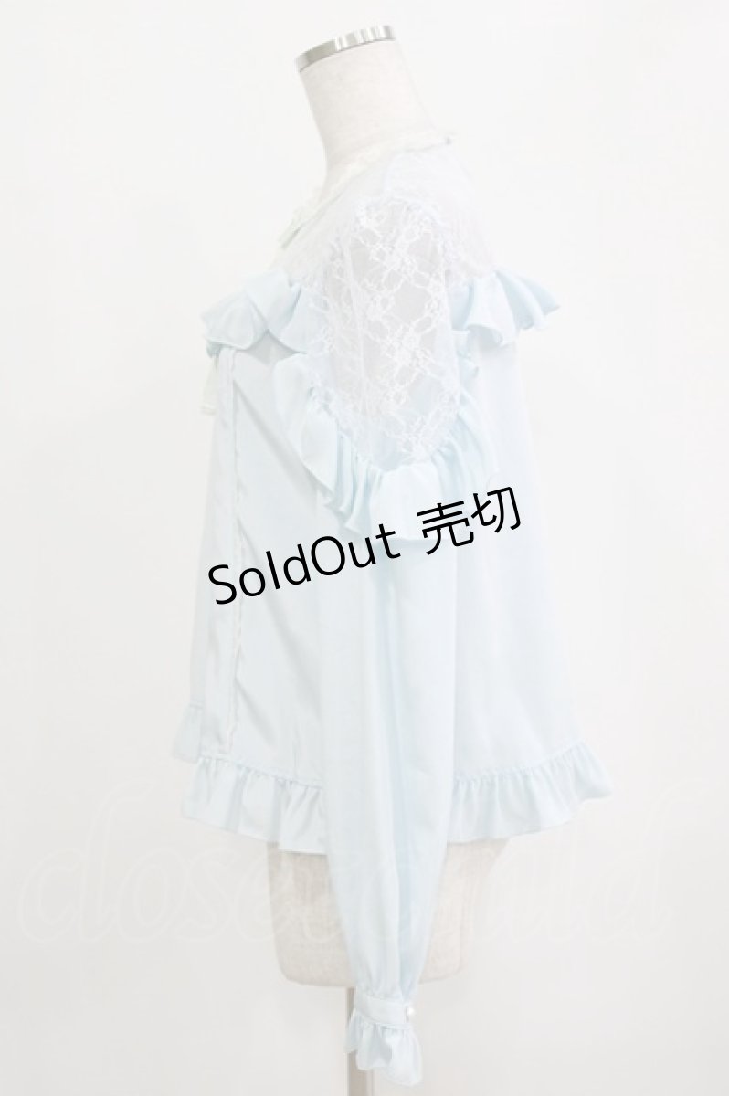 画像2: Angelic Pretty / Lacy Frillブラウス Free サックス H-26-02-02-045-AP-BL-NS-ZH (2)