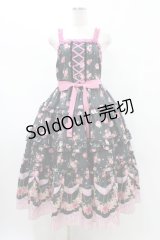 Emily Temple cute / フリルROSEキャミソールドレス M ブラック H-26-02-02-1034-ET-OP-KB-ZH