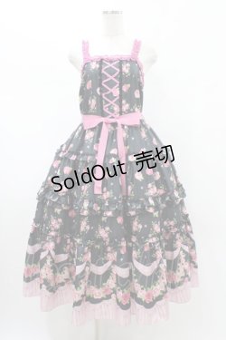 画像1: Emily Temple cute / フリルROSEキャミソールドレス M ブラック H-26-02-02-1034-ET-OP-KB-ZH