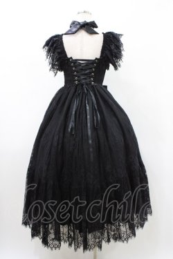 画像2: Triple fortune / レースコルセットジャンパースカート  ブラック H-26-02-02-1035-EL-OP-KB-ZH