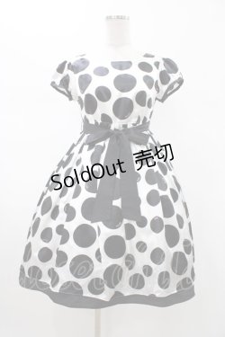 画像1: MILK / サテンドットワンピース  オフ×ブラック H-26-02-02-1039-ML-OP-KB-ZH