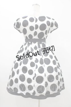 画像2: MILK / サテンドットワンピース  オフ×ブラック H-26-02-02-1039-ML-OP-KB-ZH