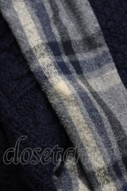 画像4: Jane Marple Dans Le Salon / アランニットとシャギーチェックのドレス M グレー×ネイビー H-26-02-02-1047-JM-OP-AK-ZH