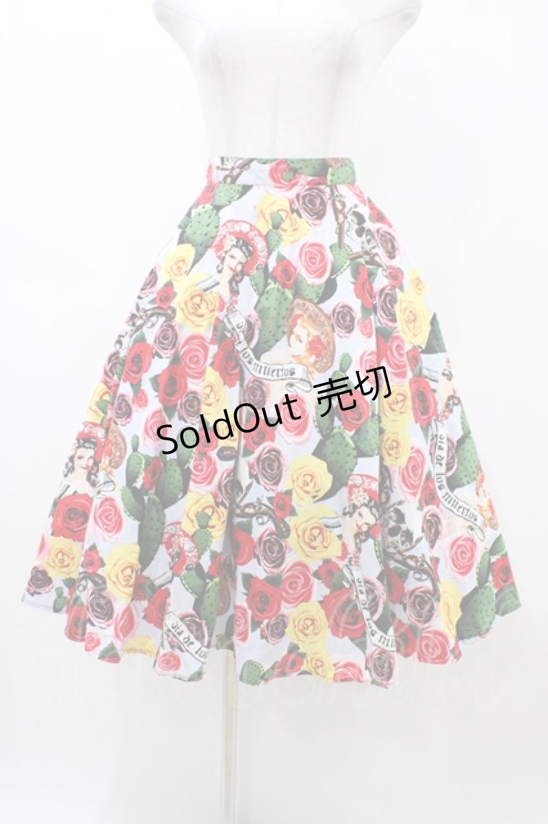 画像1: HELL BUNNY / Mexico 50’s Skirt M サックス H-26-02-02-1053-PU-SK-KB-ZH (1)