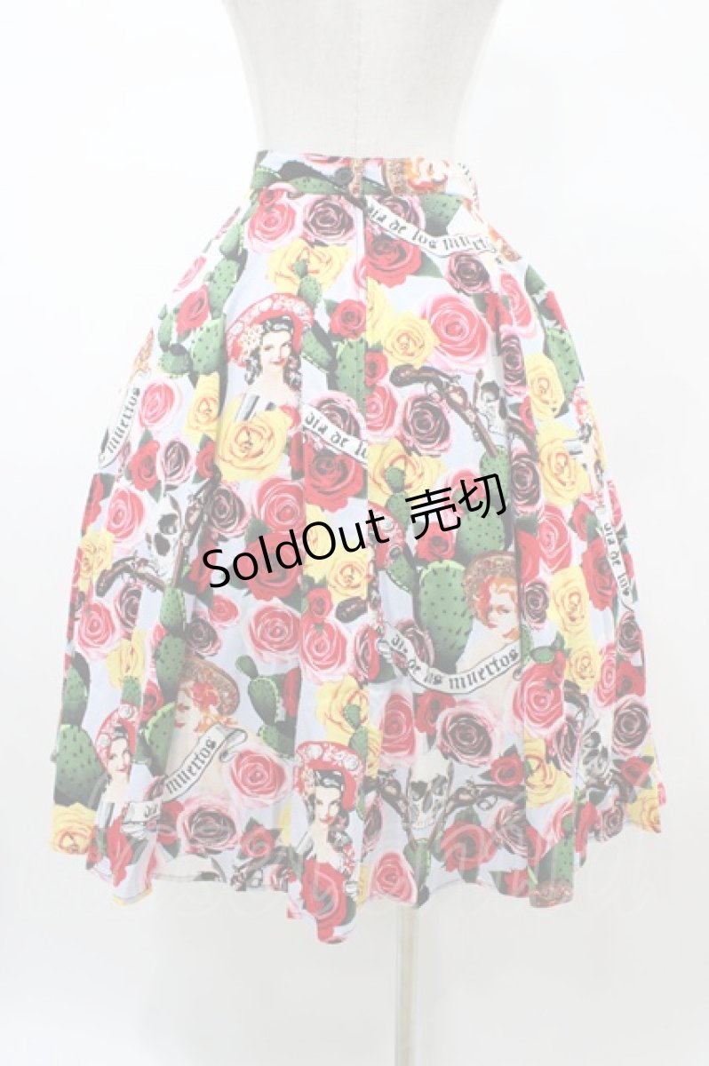 画像2: HELL BUNNY / Mexico 50’s Skirt M サックス H-26-02-02-1053-PU-SK-KB-ZH (2)
