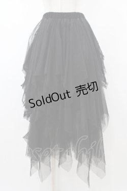 画像1: GHOST of HARLEM / イレギュラーチュールスカート  黒 H-26-02-02-1054-GL-SK-KB-ZH