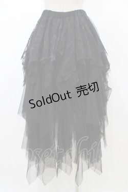 画像2: GHOST of HARLEM / イレギュラーチュールスカート  黒 H-26-02-02-1054-GL-SK-KB-ZH