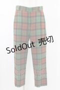 Jane Marple / ウールタータンパンツ M グリーン×ブラウン H-26-02-02-1016-JM-PA-AK-ZH
