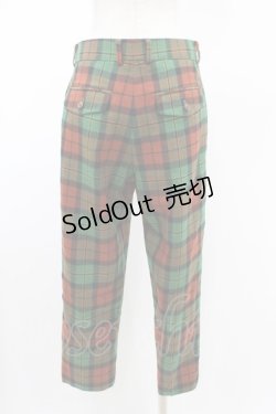 画像2: Jane Marple / ウールタータンパンツ M グリーン×ブラウン H-26-02-02-1016-JM-PA-AK-ZH