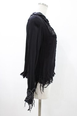画像3: h.naoto Blood / ヨークレースダメージブラウス  ブラック H-26-02-02-1021-HN-BL-KB-ZH