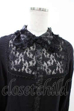 画像4: h.naoto Blood / ヨークレースダメージブラウス  ブラック H-26-02-02-1021-HN-BL-KB-ZH