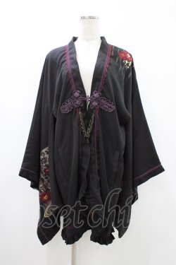 画像1: Ozz oneste / 着物風羽織  黒 H-26-02-02-1023-OO-JA-KB-ZH