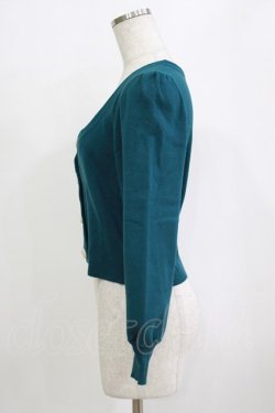 画像2: Fi.n.t / ローズ彫刻釦ディープカラーニットカーディガン Free BLUE GREEN H-26-02-02-055-CA-TO-NS-ZH