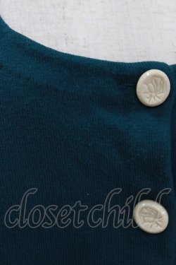 画像4: Fi.n.t / ローズ彫刻釦ディープカラーニットカーディガン Free BLUE GREEN H-26-02-02-055-CA-TO-NS-ZH