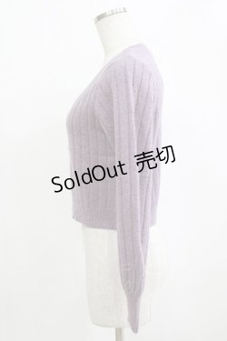 画像2: an another angelus / クレマチスプリント釦リブニットカーディガン Free LAVENDER H-26-02-02-057-CA-TO-NS-ZH