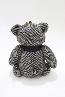 画像2: F i.n.t / オリジナルテディベアキーホルダー  ブラック/ヘリンボーン H-26-02-02-068-CA-ZA-NS-ZH